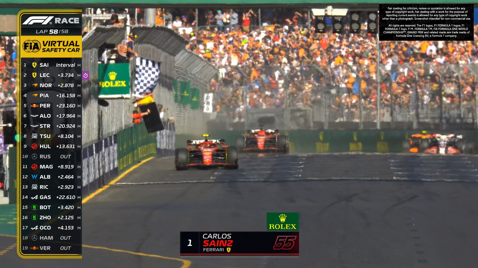 法拉利轻取雷诺车队，塞恩斯关键制胜